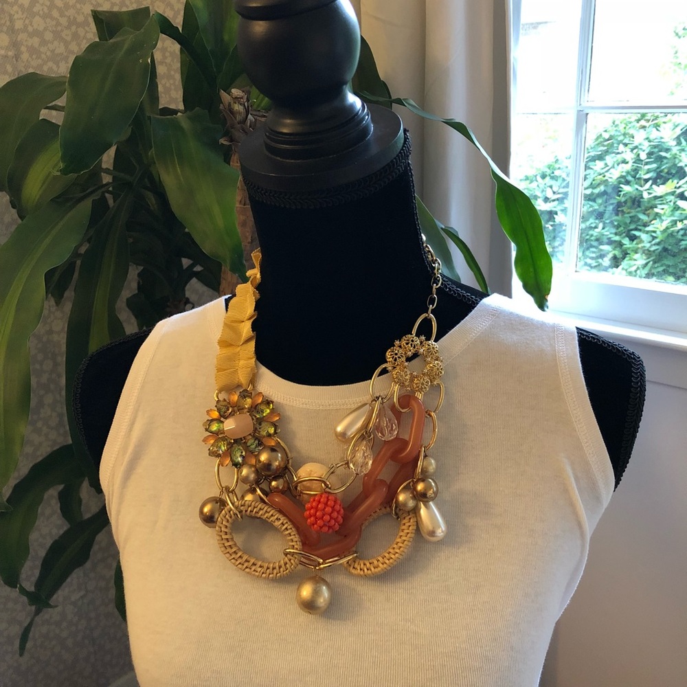 Anthro beaded/bejeweled statement necklace